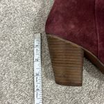 BP . Size 7 Wine Burgundy Suede Trolley Zip Up Block Heel Ankle Bootie Photo 5