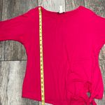 Gyft Short Batwing Sleeve Blouse Hot Pink With Tie on Side in Front Size Small Photo 9