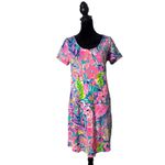 Lilly Pulitzer Gumbo Limbo Tammy Dress UPF 50+ Size S Giraffe Floral Resortwear Photo 2