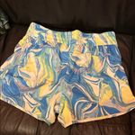 Avia  Women's Athletic Shorts - Blue, Yellow, Pink Swirl Photo 2