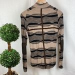 Custo Barcelona  Brown & Black Long Sleeve Striped Mock Turtleneck Top XS Photo 1