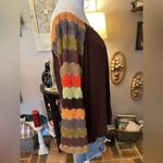 Vava by Joy Han  vintage off the shoulder striped crochet bell sleeve tunic top. Photo 4