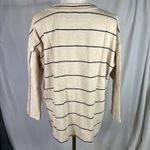 Lou & grey  Striped 3/4 Sleeve Top Womens XS Barely‎ Beige Top Relaxed New Photo 5