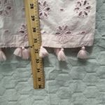 J.Crew  Pink Eyelet Tassel Tunic Dress XS‎ Boho Beach Cover Up Embroidered Cotton Photo 5