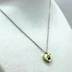 Heart Paw Print Pendant Necklace in yellow Gold Photo 6