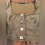 ZARA Corduroy Puff Sleeve Crop Top Photo 1