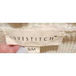 Love Stitch Knit Sweater Pullover Bohemian Colorful Trim‎ S/M Photo 2