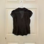 Banana Republic Silk Blend Gray Sheer Ruffle Blouse. Size-Small Photo 1