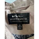 Montanaco Tan Brown Faux Leather Moto Style Jacket with Cabled Panel Inserts XL Photo 2