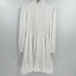 Selfie Leslie  Mini Dress‎ White Smocked Ruffle Neck Long Sleeves Whimsy Size XL Photo 5
