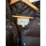 G.H. Bass Black Down Feather Puffer Vest Women's Large Quilted Hooded Size XL Photo 3