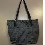 Michael Kors Tote Bag Womens Large Blue MK Monogram Shoulder Purse Handbag Zip Photo 3