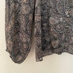MISA Los Angeles  Albertina Black Paisley Ruffle Long Sleeve Blouse Glam size XS Photo 3