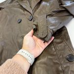 Marissa Webb Coat Womens 0 Green Faux Leather Trench Jacket Photo 13