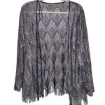 Vintage Silver Gray Shawl Cardigan Design Women’s Size Medium Lightweight Style! Photo 0