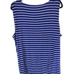 Zenana Womens Knit Top Sleeveless Knotted Striped Blue White 3X Photo 1