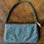 J.Crew Vintage Y2K Small  Blue Silk Shoulder Bag with chain EUC Photo 0