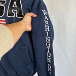 USA Washington DC Embroidered Hoodie Sweatshirt‎ Navy Blue Womens Size Medium Photo 2