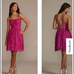 Fifteen Roses Lace Dress Floral Racerback Spaghetti Strap Begonia Pink Size 10 Photo 1
