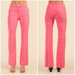 Trina Turk 💕💕 Carillo Pant ~ Windowpane Tropical Suiting Candy Pink 14 NWT Photo 1