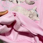 Vintage Fruit of the loom sweatshirt collared pink with dog and cat : Box R: Size L Photo 6