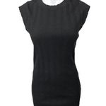 ZARA  Black Ribbed Knit Mock Neck Cap Sleeve Fitted Mini Sweater Dress Size L Photo 0