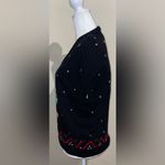 Bechamel Women Size S Vintage Wool Blend Teddy Bear Christmas Black Sweater Vest Photo 3