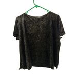 City Streets Black Crushed Velvet Short Sleeve Top XL Goth, Dark Girl, Witch Photo 2