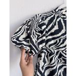 Pinch Zebra Animal Print Mini Dress Women's M Navy Short Puff Sleeves Dress NEW Size M Photo 5