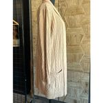 st. john's bay  Womens Cardigan Large Tan Long Open Knit Front Pockets Photo 2