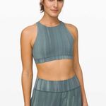 Lululemon Energy Bra High Neck Linear Spray Dye White Deep Ocean Size 6 Photo 0