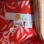 Boden USA NEW Boden Ines Midi Dress Red Pop Olive Branch Floral Size 10R Waist Tie Photo 5