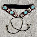 Beaded Seashell Turquoise Hip Belt Red Photo 0