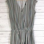 BCBGeneration Striped V-Neck Romper Women Medium Bohemian Prep Casual Festival Photo 0