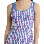 Original Penguin Penguin Geo Print Sweetheart Neckline Back Knot Tennis Tank Top Nebulas Blue Photo 0