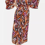 Diane Von Furstenberg  Target Disco‎ Zebra Pink Black Orange ROBE Size XS w Belt Photo 0