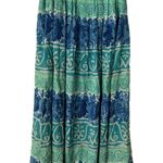 VTG Ashley Brooke Modest Skirt Size 10 Green Flowy Broomstick BOHO Festival FLAW Blue Photo 8