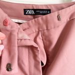ZARA Mauve Blush Flat Front High Waist Cropped Dress Pants sz Medium Photo 4
