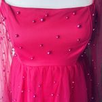 Thirty Thirty Pink Longsleeve Sheer Pearl Dress Size M Photo 4