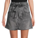Free People WE THE FREE by  East Of Eden Paperbag Mini Denim Skirt size 30 gray Photo 0