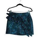 ZARA NWOT  BLOGGERS FAV FESTIVE TEAL RUFFLE JACQUARD MINI SKIRT Photo 6