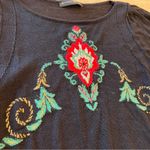 Etro Wool Silk Puff Sleeve Bateau Neck Printed Women’s Sweater Size 42/M Black Size M Photo 1