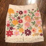 Anthropologie MAEVE  Ayaka Lace Cream Embroidered Floral Pencil Skirt Sz 6 Photo 1