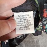 Johnny Was  Black Floral Blouse Tunic Silk Embroider Trim Vacation Resort Womens Photo 4