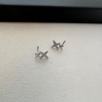 Small CZ Star Stud Earrings for Men Women,Streetwear Hip Hop Unisex Style Silver Photo 1