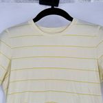 Everlane organic Cotton Crew Classic Tee Shirt Light Pastel Yellow Stripe Small Photo 3