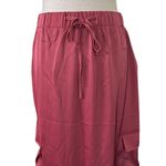 Emerson LANG MAXI Burgundy Cargo Satin Skirt Size M Photo 8