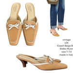 Coach Vintage y2k made in italy  beige‎ Bow Slides Mules sz. 7-7.5 Photo 1