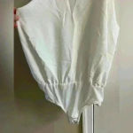 Dina Be Dina‎ be white bodysuit halter top made in USA. XL. NWT Photo 2