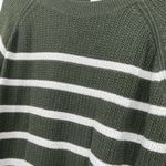 Old Navy Women's Size XL Olive Green & White Striped Pullover Hi-Lo Sweater Photo 4